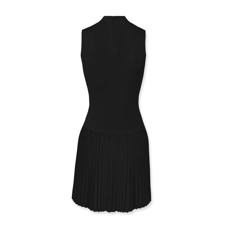 OLIVIA PLEATED MOCKNECK DRESS